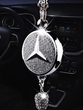 Mercedes-Benz Car Rearview Mirror Embellished Crystal Perfume Pendant * Like New
